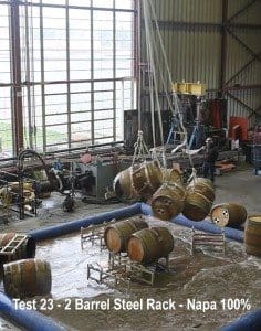Barrels stacked on steel racks would only pass 75% Napa quake energy.