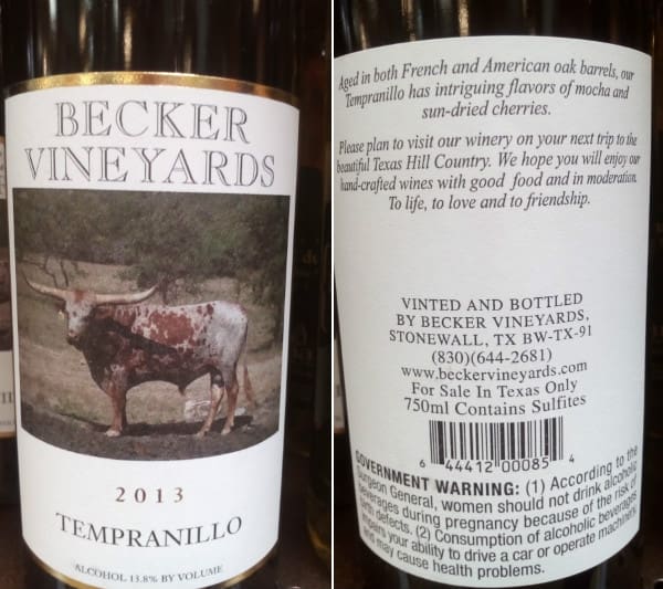 Becker Vineyards FSITO