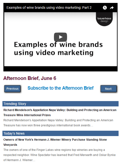 Afternoon Brief June 6 Wine Industry Advisor Wine Industry Advisor