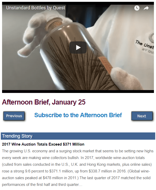 Afternoon Brief January 25 Wine Industry Advisor Wine Industry Advisor