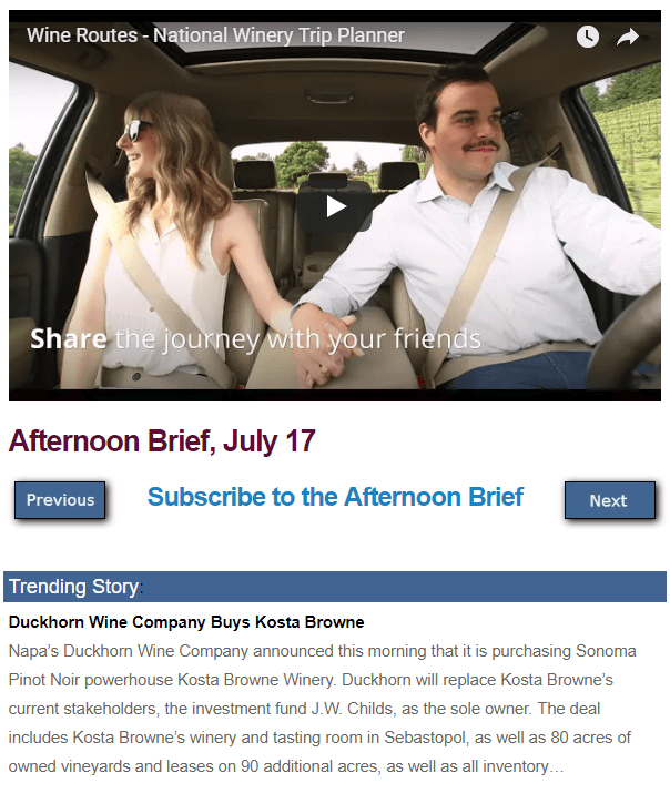 Afternoon Brief July 17 Wine Industry Advisor Wine Industry Advisor