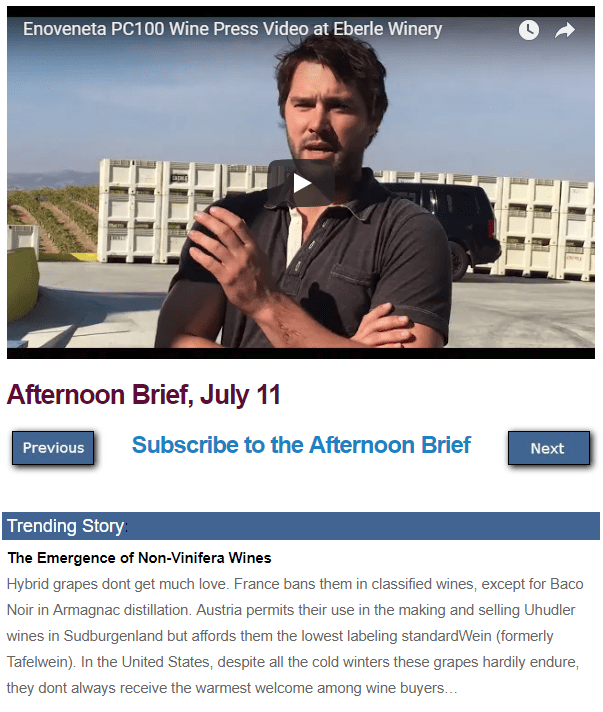 Afternoon Brief July 11 Wine Industry Advisor Wine Industry Advisor
