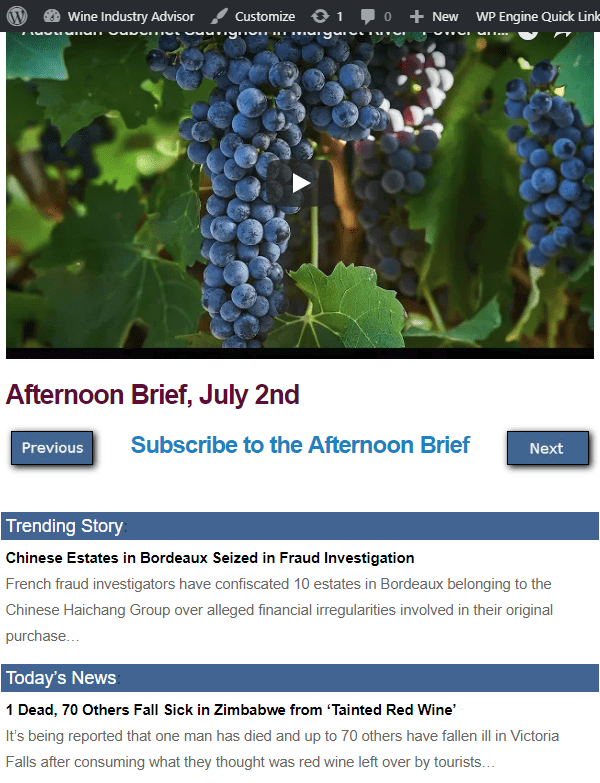 Afternoon Brief Juy 2nd Wine Industry Advisor Wine Industry Advisor