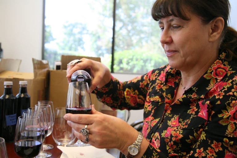 Galina Seabrook pouring sample