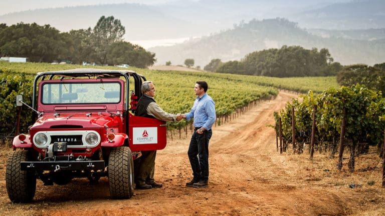 Vineyard customer handshake