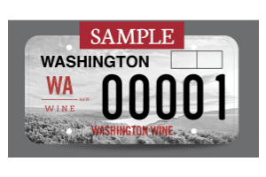 Washington Wine Sample License Plate 3x2
