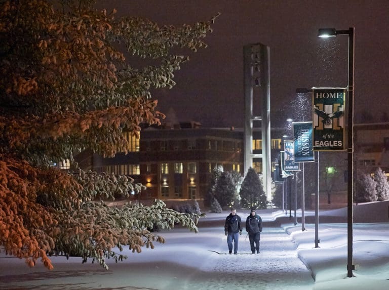 Bell Tower in Winter snow campus candids final M