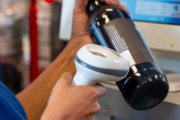 scanning wine bottle
