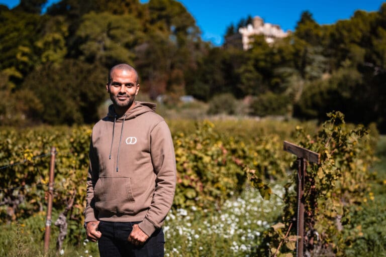 Tony Parker in the vineyards of Chateau Saint Laurent