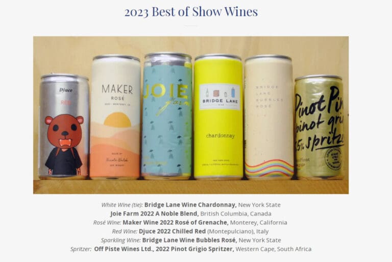 2023 International Canned Wine Comp - Best of Show Wines