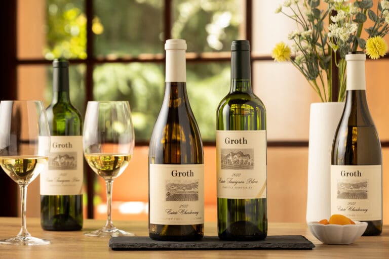 Groth 2022 Estate White Wines beauty shot