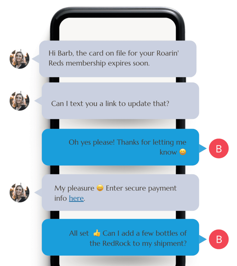 RedChirp - Update card on file text exchange 3