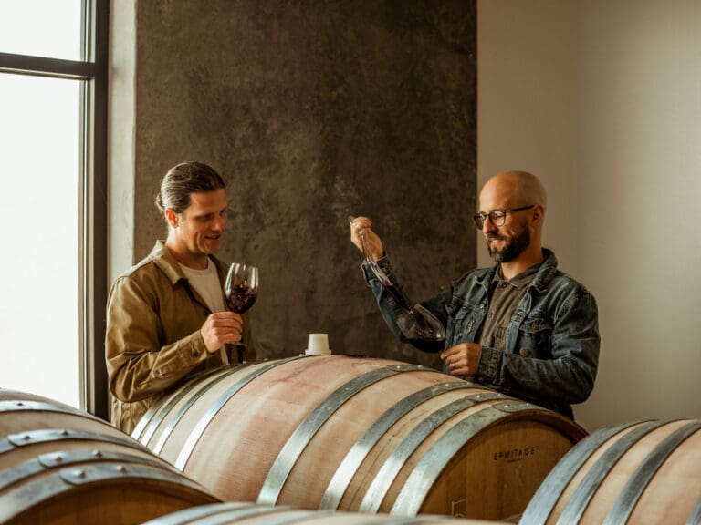 Matthews_Alex-Stewart-&-Hal-Iverson-sampling-from-barrel