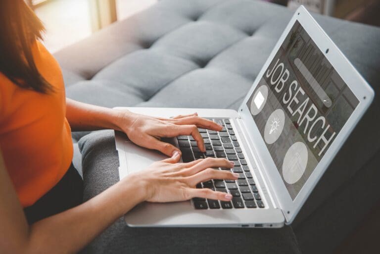 Concept,Of,Using,A,Laptop,In,Job,Hunting,Search,Through