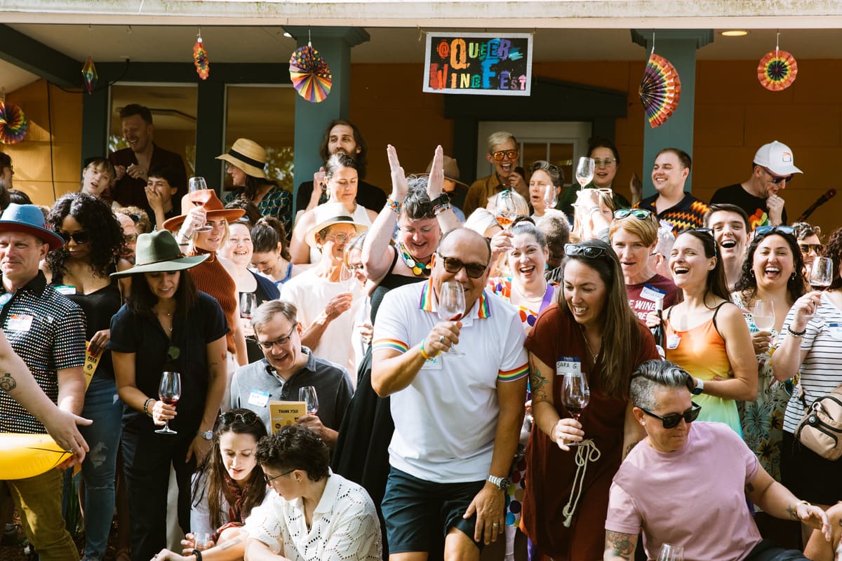 Guests enjoying Queer Wine Fest