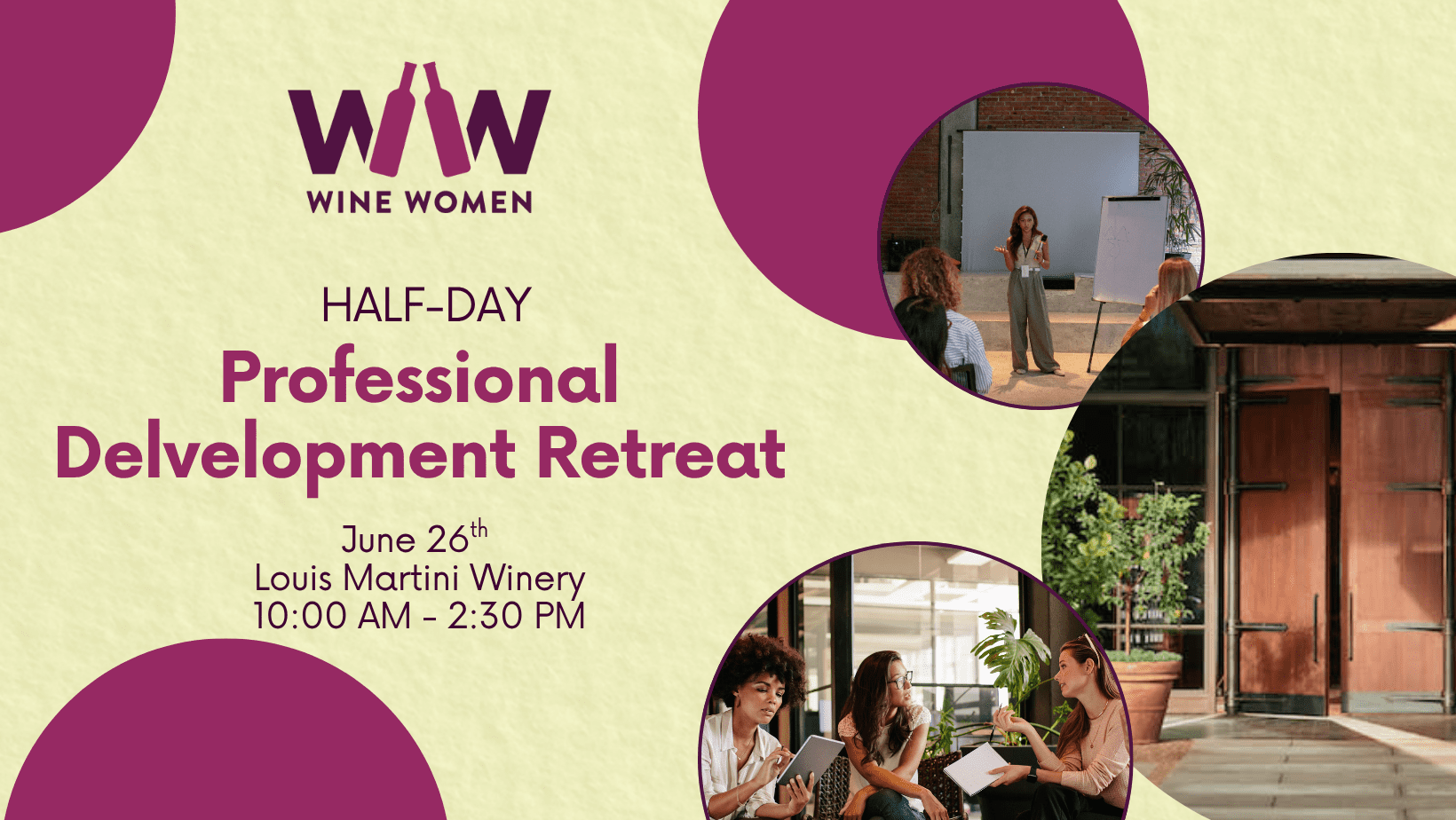 Wine Women Half Day Professional Development Retreat
