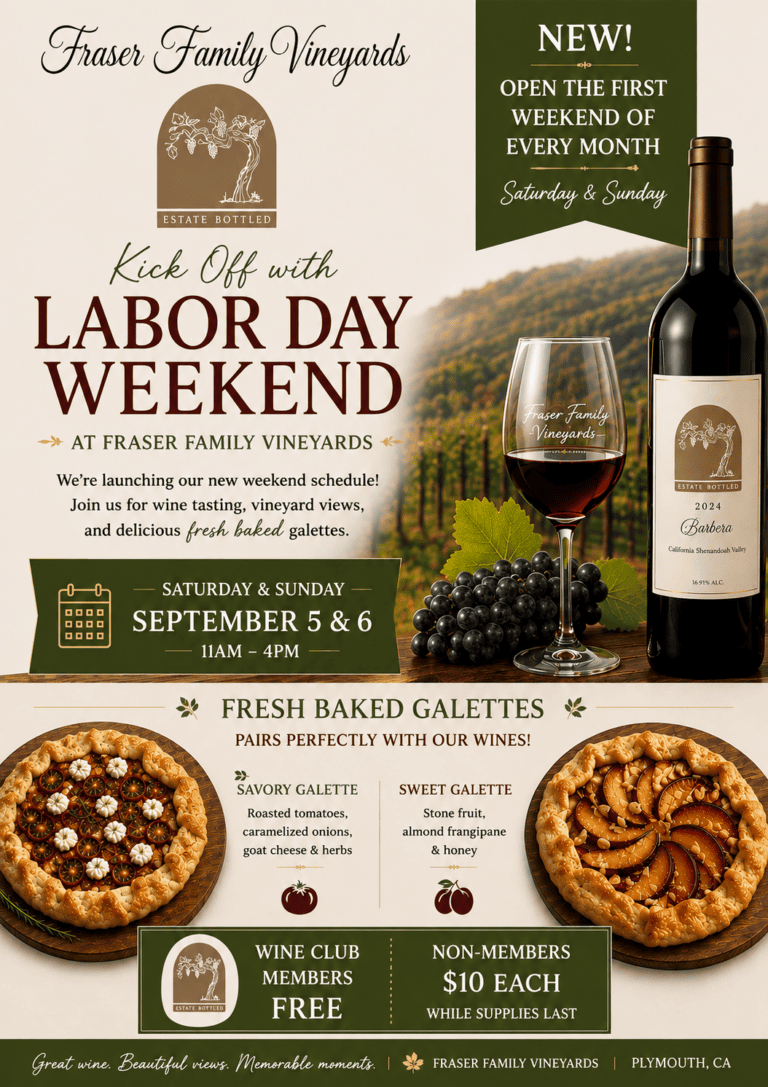 First Weekends at Fraser Family Vineyards