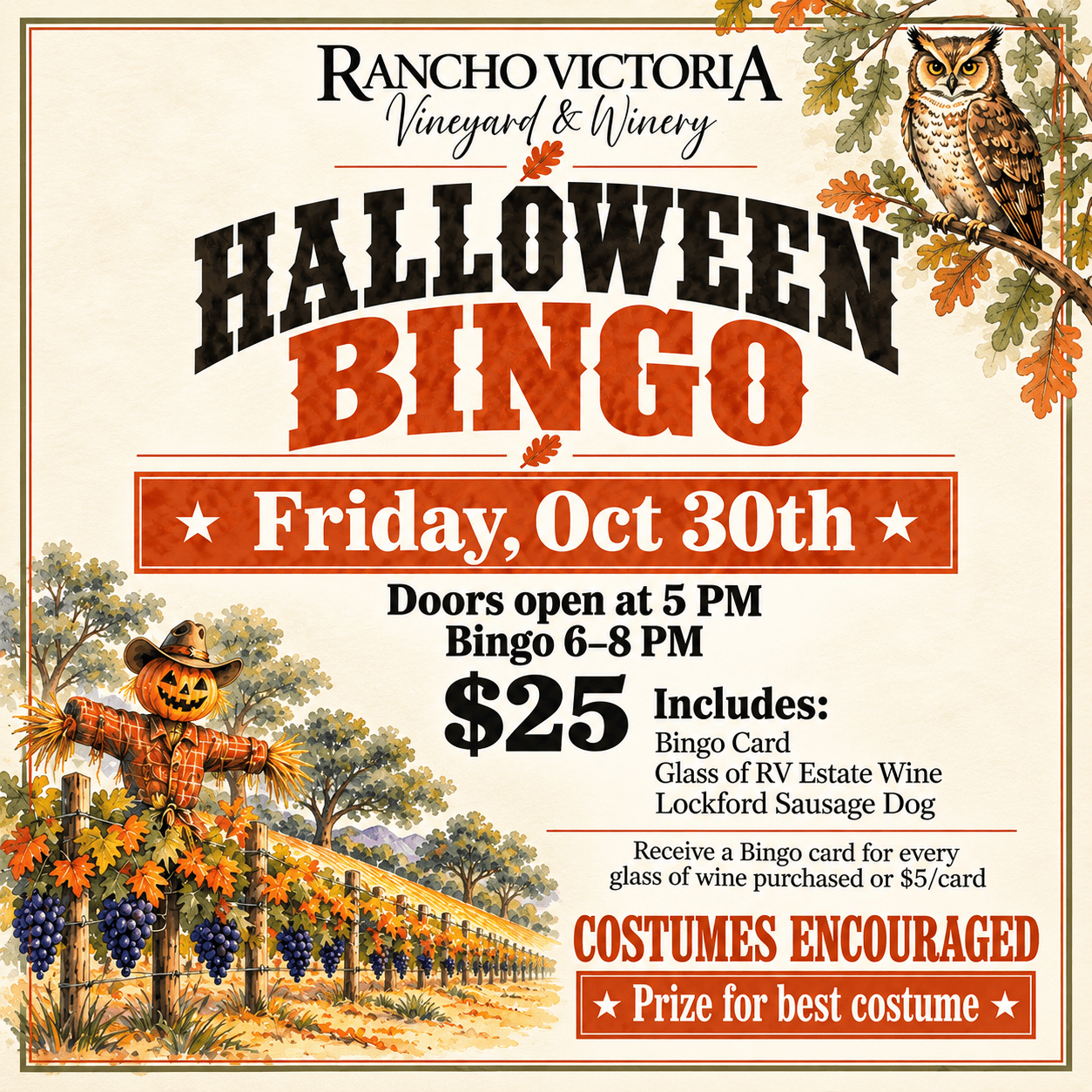 Halloween Bingo at Rancho Victoria!